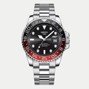 Silver with Red and Black
